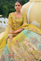 Monjolika Fashion Designer Silk Multi Color Bridal Wear Khatli Work Readymade Lehenga Choli | Grocsy