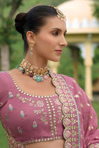 Monjolika Fashion Designer Silk Multi Color Bridal Wear Khatli Work Readymade Lehenga Choli | Grocsy