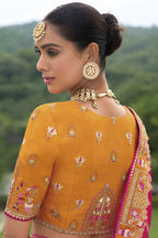 Monjolika Fashion Designer Silk Orange Color Bridal Wear Khatli Work Readymade Lehenga Choli | Grocsy