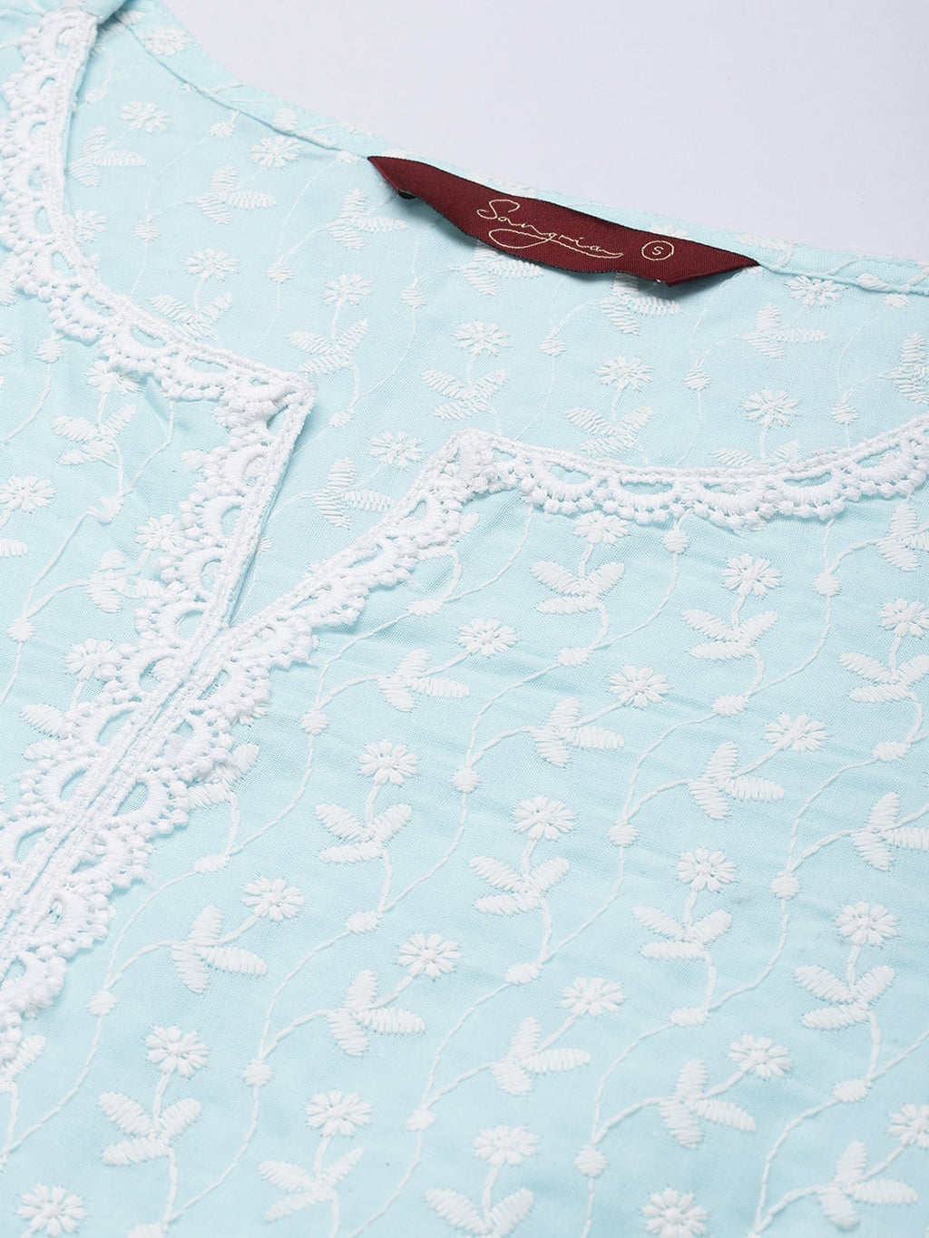 Sangria Women Ethnic Motifs Embroidered Kurta | Grocsy