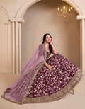 Monjolika Fashion Wine Embroidered Art Silk Designer Lehenga Choli | Grocsy