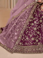 Monjolika Fashion Wine Embroidered Art Silk Designer Lehenga Choli | Grocsy