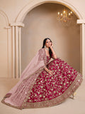 Monjolika Fashion Magenta Embroidered Art Silk Designer Lehenga Choli | Grocsy