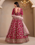 Monjolika Fashion Magenta Embroidered Art Silk Designer Lehenga Choli | Grocsy