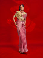 Monjolika Fashion Pink Color Weaving Silk Traditional Saree For Classic Look | Grocsy