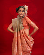 Monjolika Fashion Gray Color Weaving Silk Traditional Saree For Classic Look | Grocsy
