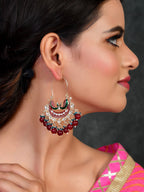 Shoshaa Women Maroon Contemporary Chandbalis Earrings | Grocsy