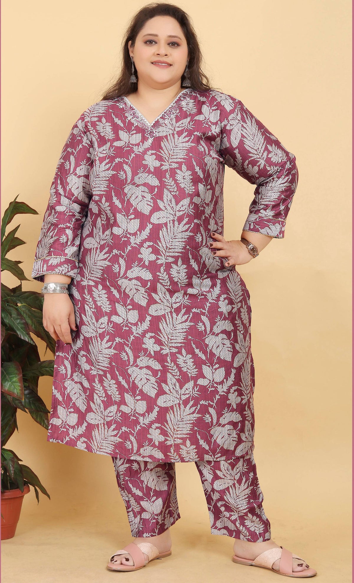 Monjolika Fashion Pink Premium Lichi Viscose Hand Work Classic Salwar Suit | Grocsy