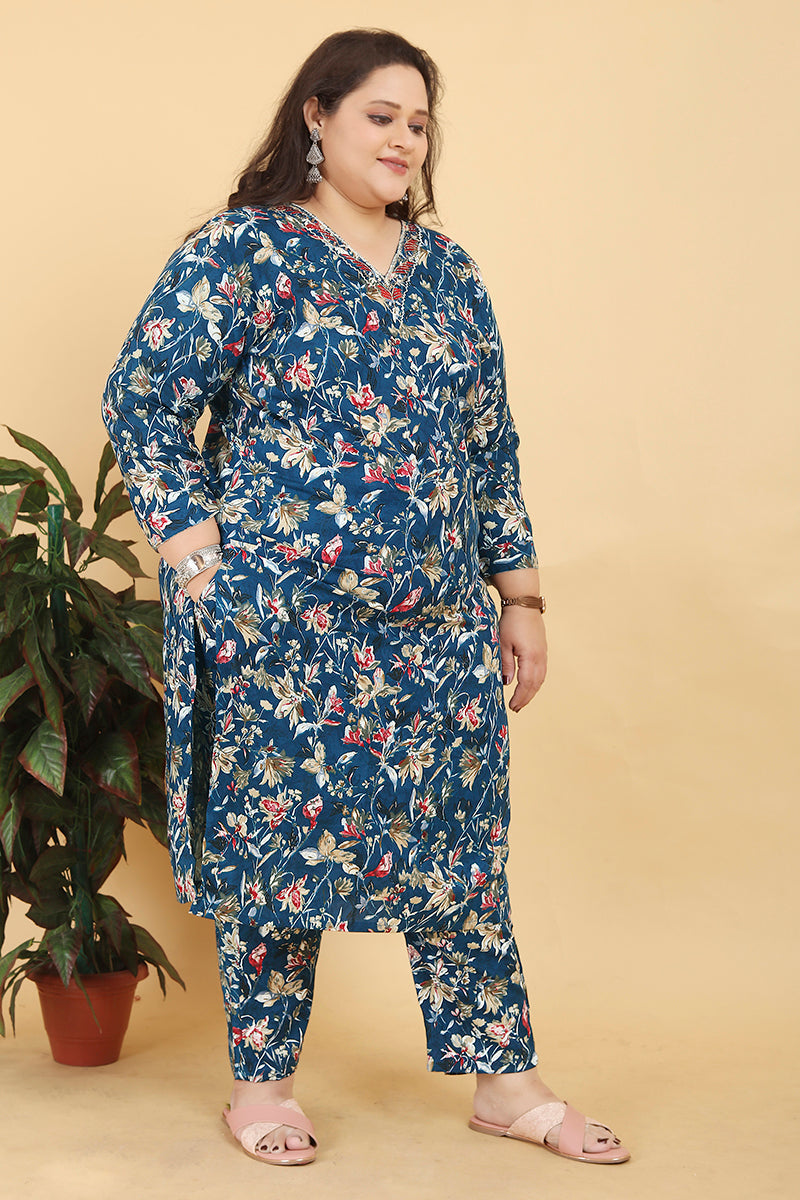 Monjolika Fashion Blue Premium Lichi Viscose Hand Work Classic Salwar Suit | Grocsy
