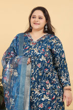 Monjolika Fashion Blue Premium Lichi Viscose Hand Work Classic Salwar Suit | Grocsy