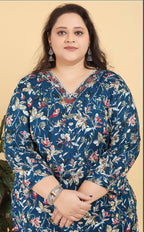 Monjolika Fashion Blue Premium Lichi Viscose Hand Work Classic Salwar Suit | Grocsy