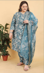 Monjolika Fashion Grey Premium Lichi Viscose Hand Work Classic Salwar Suit | Grocsy
