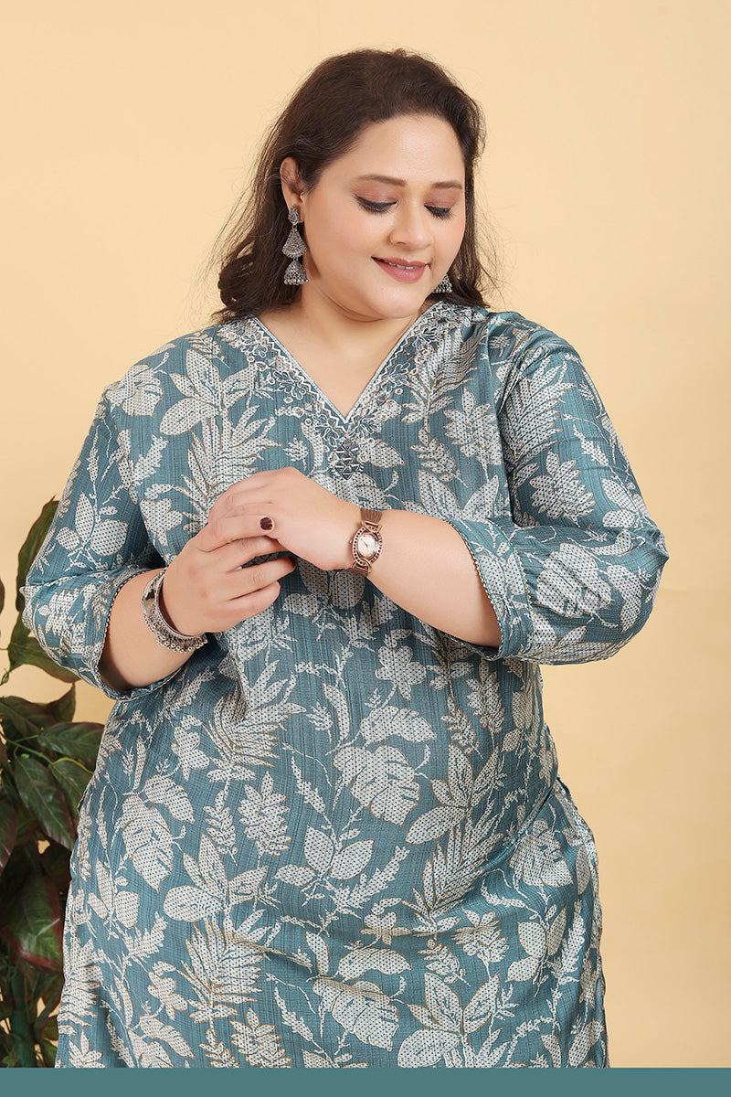 Monjolika Fashion Grey Premium Lichi Viscose Hand Work Classic Salwar Suit | Grocsy