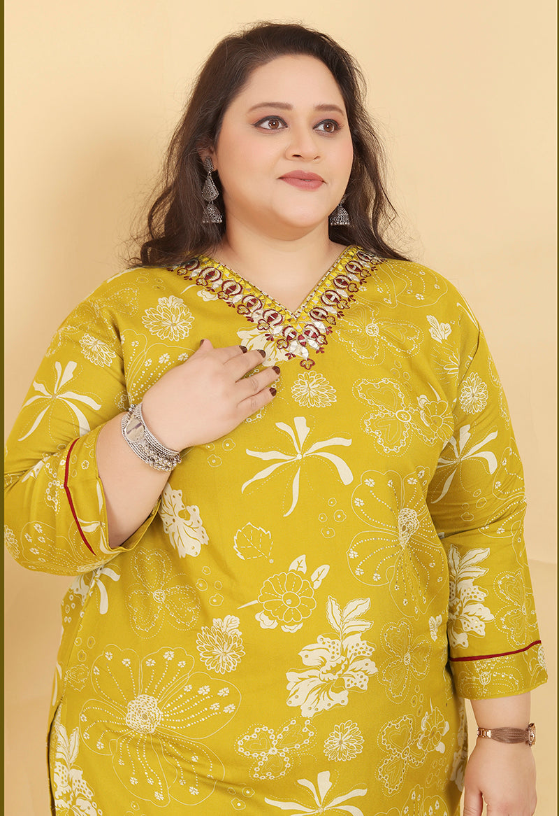 Monjolika Fashion Mustard Premium Rayon Hand Work Classic Salwar Suit | Grocsy