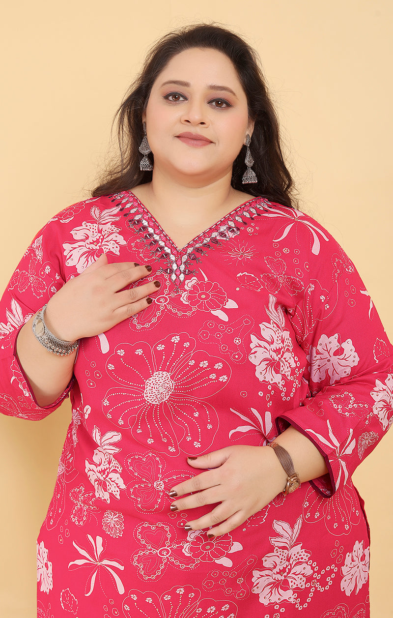 Monjolika Fashion Pink Premium Rayon Hand Work Classic Salwar Suit | Grocsy