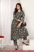 Monjolika Fashion Black Chanderi Floral Printed Designer Kurti With Pant | Grocsy