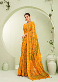 Monjolika Fashion Amber Ceremonial Paisley Printed Georgette Designer Saree | Grocsy