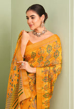 Monjolika Fashion Amber Ceremonial Paisley Printed Georgette Designer Saree | Grocsy