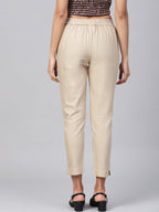Juniper Women Sandgrey Cotton Flex Solid Slim Fit Pant/Slim Pant | Grocsy