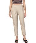 Juniper Women Sandgrey Cotton Flex Solid Slim Fit Pant/Slim Pant | Grocsy
