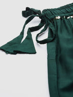 TAG 7 Women Green Solid Flared Palazzos | Grocsy