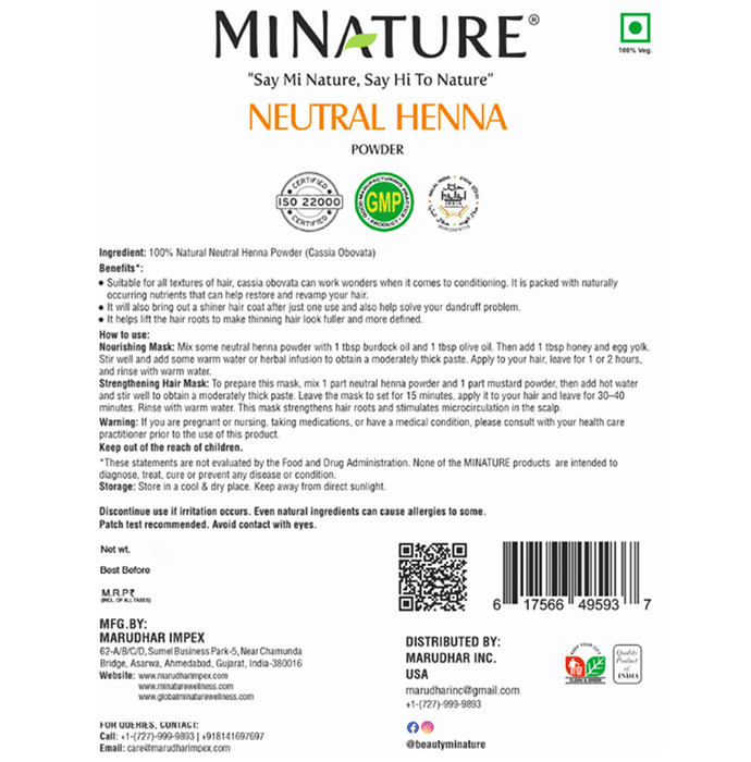 Minature Neutral Henna Powder | Grocsy