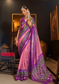 Monjolika Fashion Light Pink Color Patola Printed Work Silk Classic Saree | Grocsy