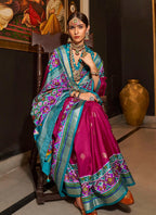 Monjolika Fashion Rani Pink Color Patola Printed Silk Designer Saree | Grocsy