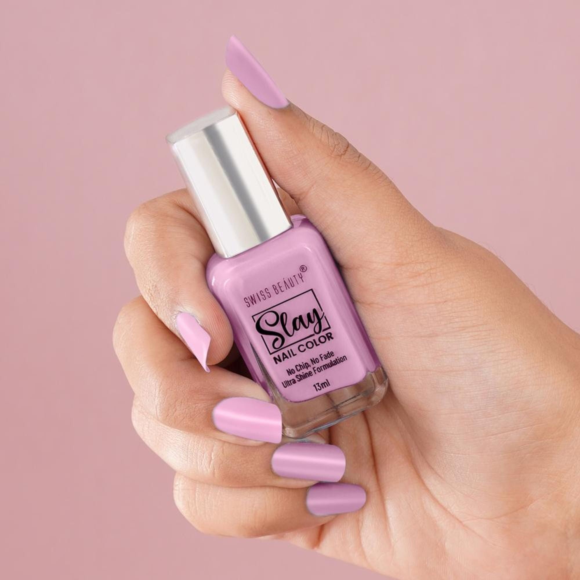 Swiss Beauty Slay Nail Color Ultra Shine Formulation - 03 Dreamy Pink | Grocsy