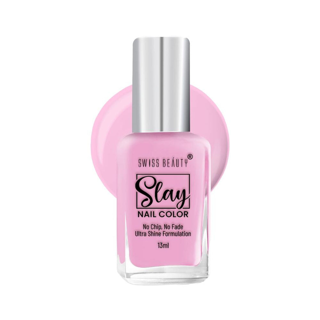 Swiss Beauty Slay Nail Color Ultra Shine Formulation - 03 Dreamy Pink | Grocsy