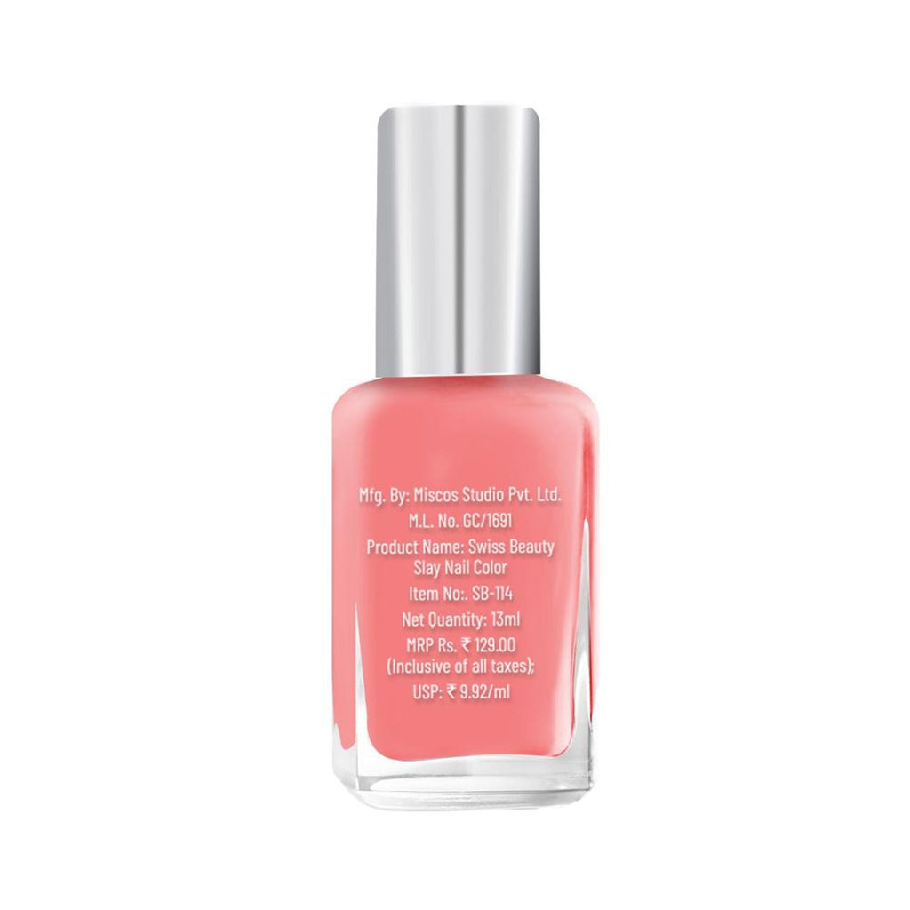 Swiss Beauty Slay Nail Color Ultra Shine Formulation - 05 Sunset | Grocsy