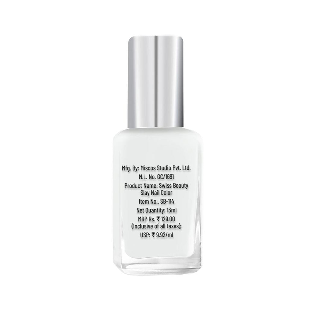 Swiss Beauty Slay Nail Color Ultra Shine Formulation - 07 Creamy Nude | Grocsy
