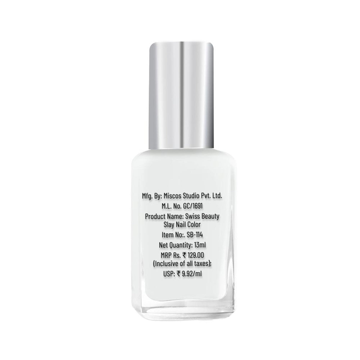 Swiss Beauty Slay Nail Color Ultra Shine Formulation - 07 Creamy Nude | Grocsy