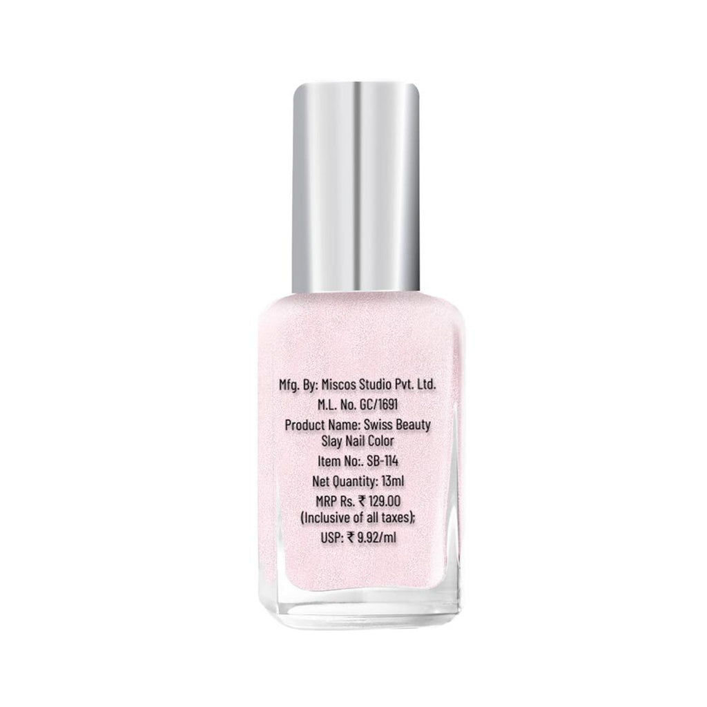 Swiss Beauty Slay Nail Color Ultra Shine Formulation - 09 French Pink | Grocsy