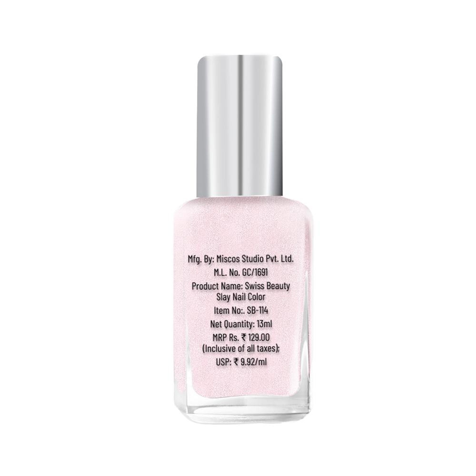 Swiss Beauty Slay Nail Color Ultra Shine Formulation - 09 French Pink | Grocsy