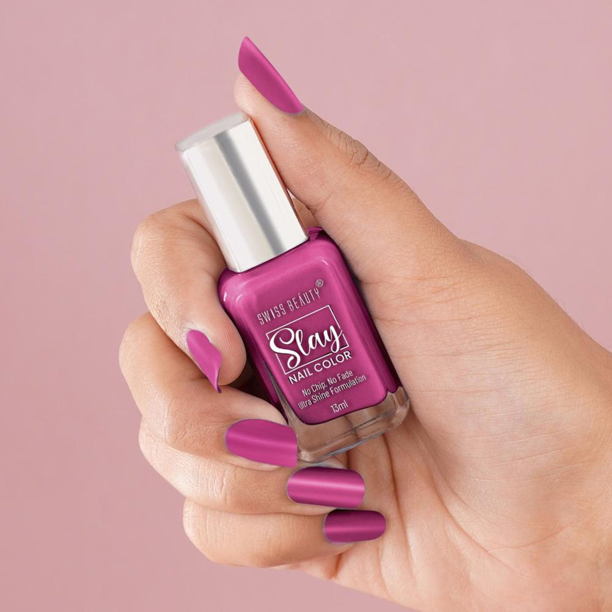 Swiss Beauty Slay Nail Color Ultra Shine Formulation - 12 Ruspberry | Grocsy