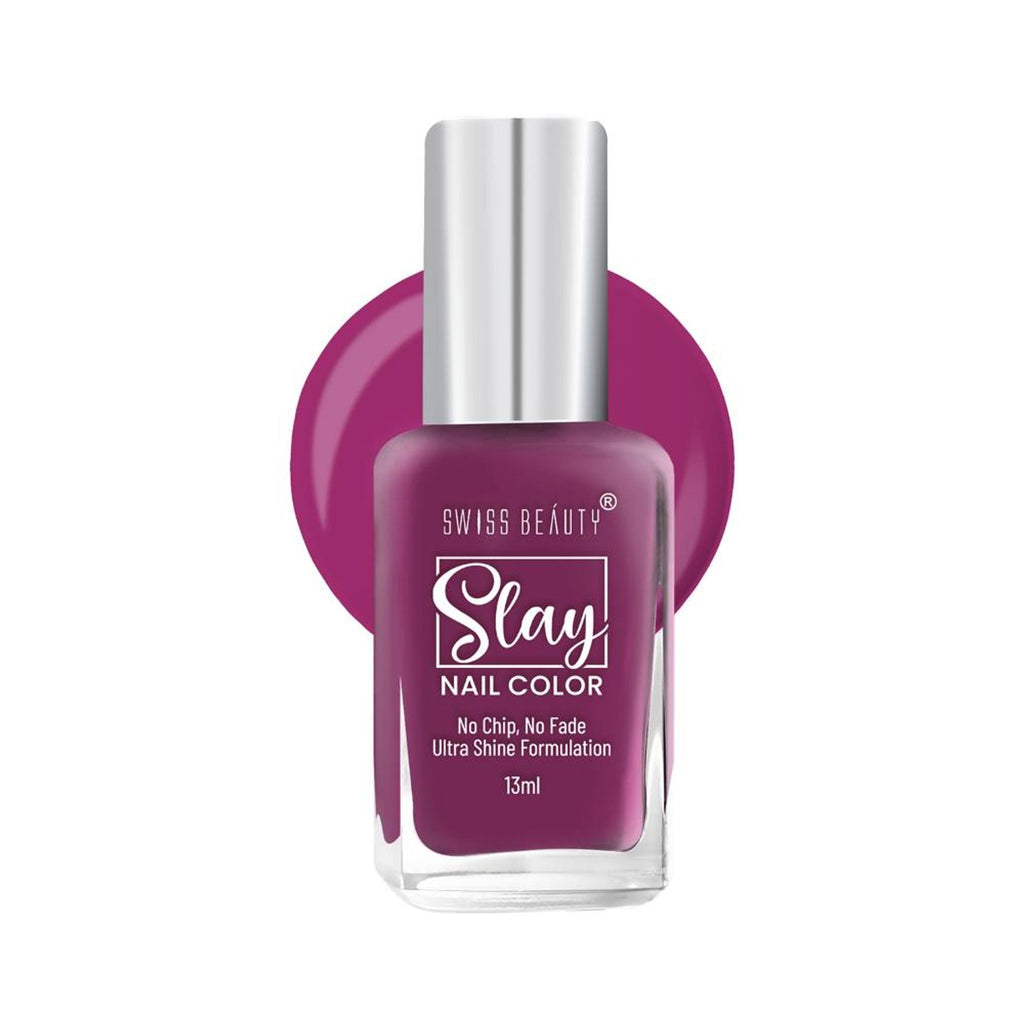Swiss Beauty Slay Nail Color Ultra Shine Formulation - 12 Ruspberry | Grocsy