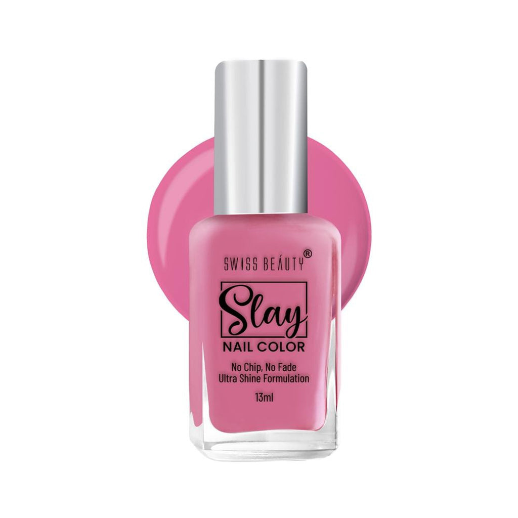 Swiss Beauty Slay Nail Color Ultra Shine Formulation - 13 Perfect Pink | Grocsy
