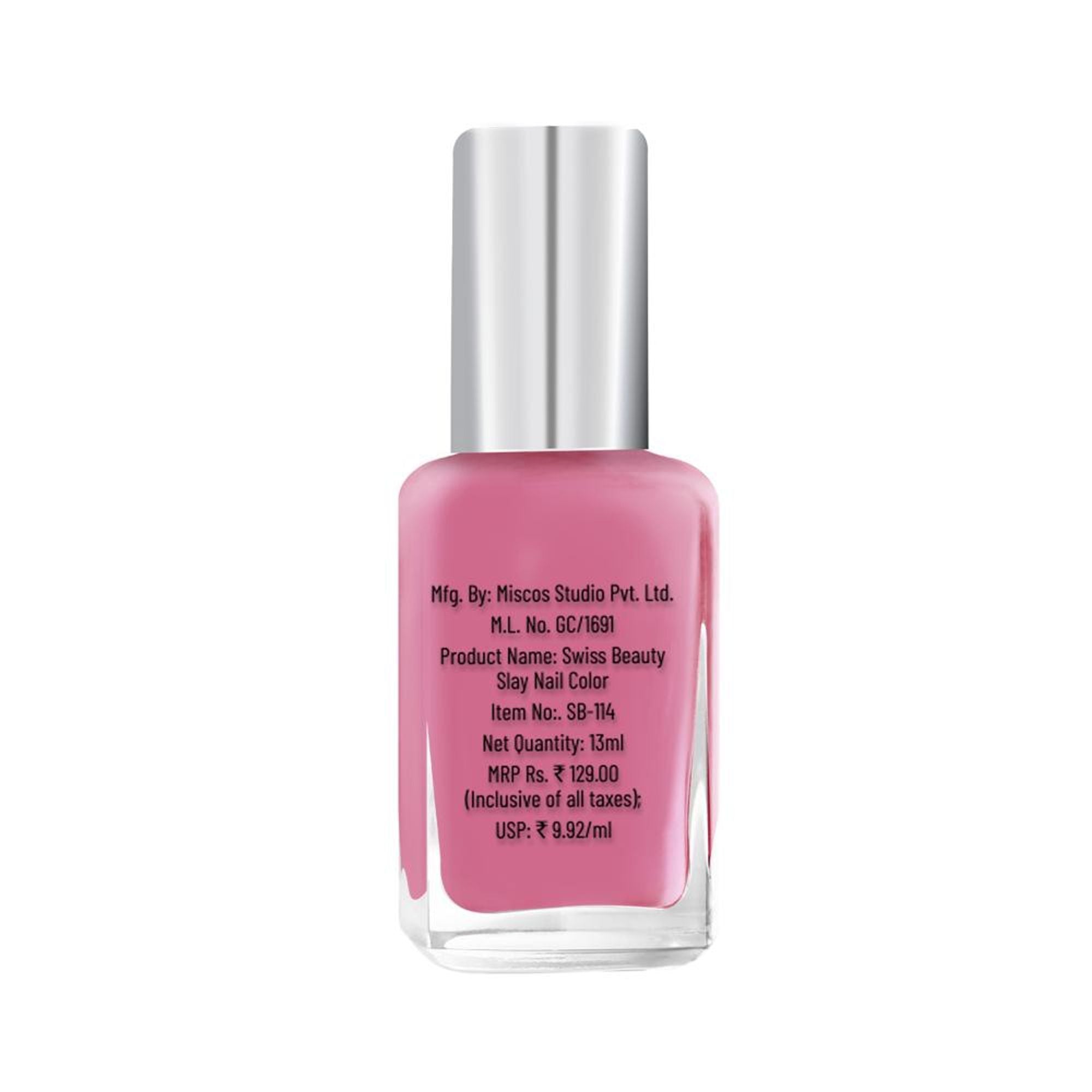 Swiss Beauty Slay Nail Color Ultra Shine Formulation - 13 Perfect Pink | Grocsy
