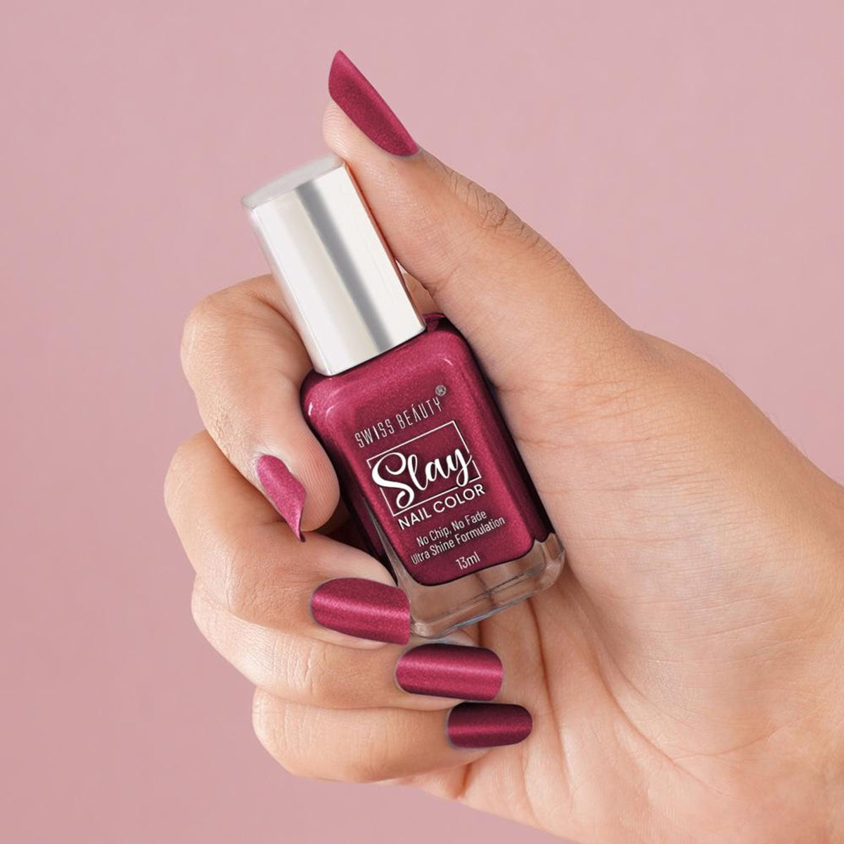 Swiss Beauty Slay Nail Color Ultra Shine Formulation - 18 Crystal Pink | Grocsy