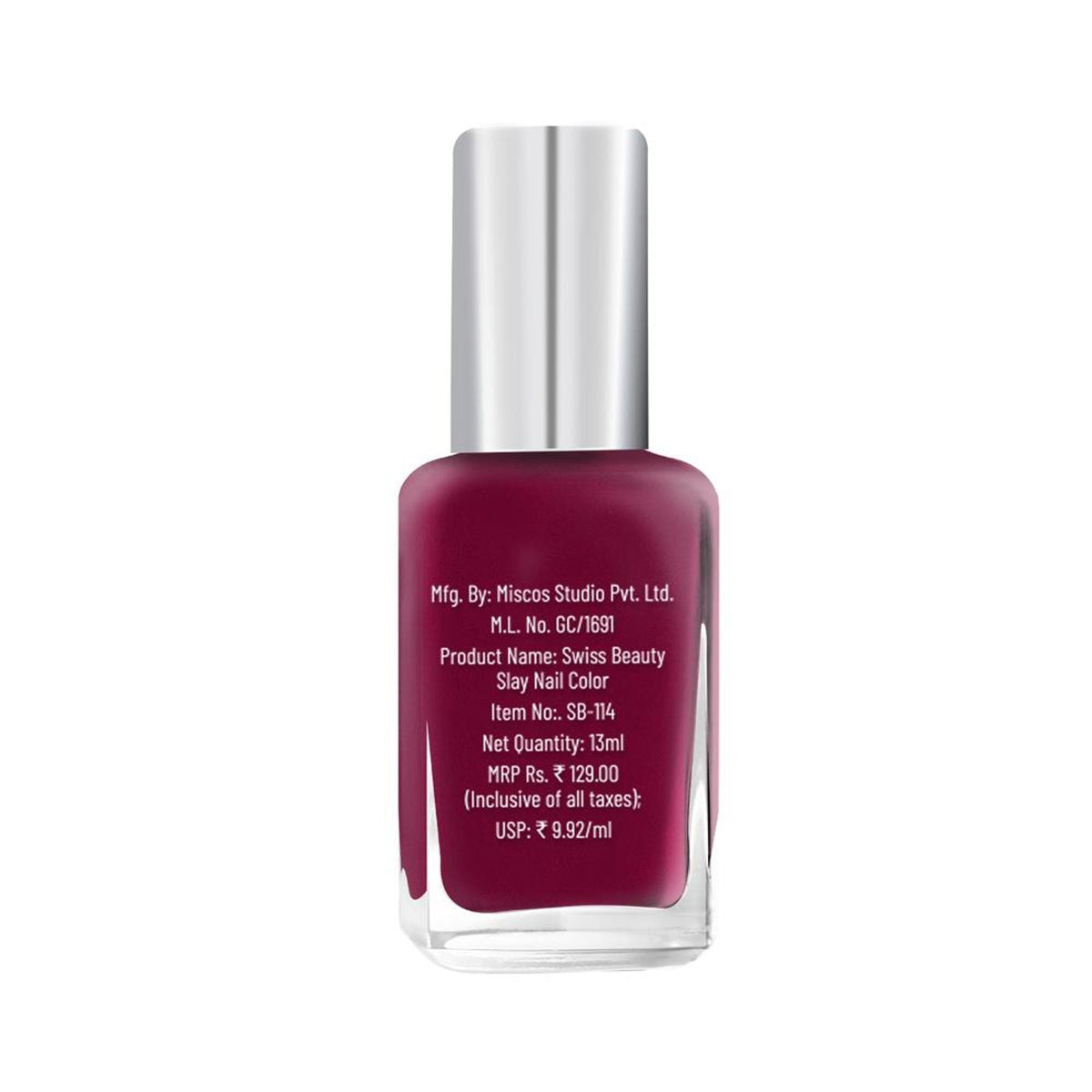 Swiss Beauty Slay Nail Color Ultra Shine Formulation - 18 Crystal Pink | Grocsy