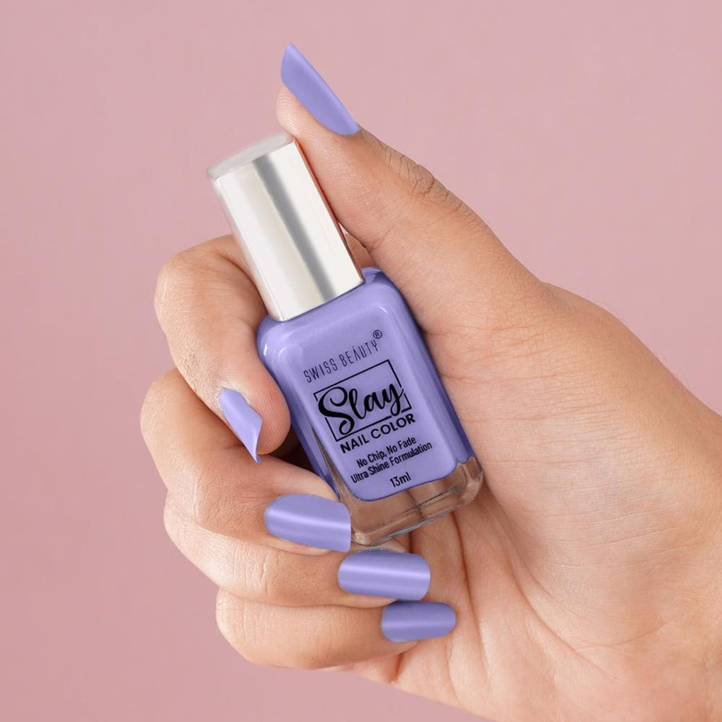 Swiss Beauty Slay Nail Color Ultra Shine Formulation - 21 Lavender Tender | Grocsy