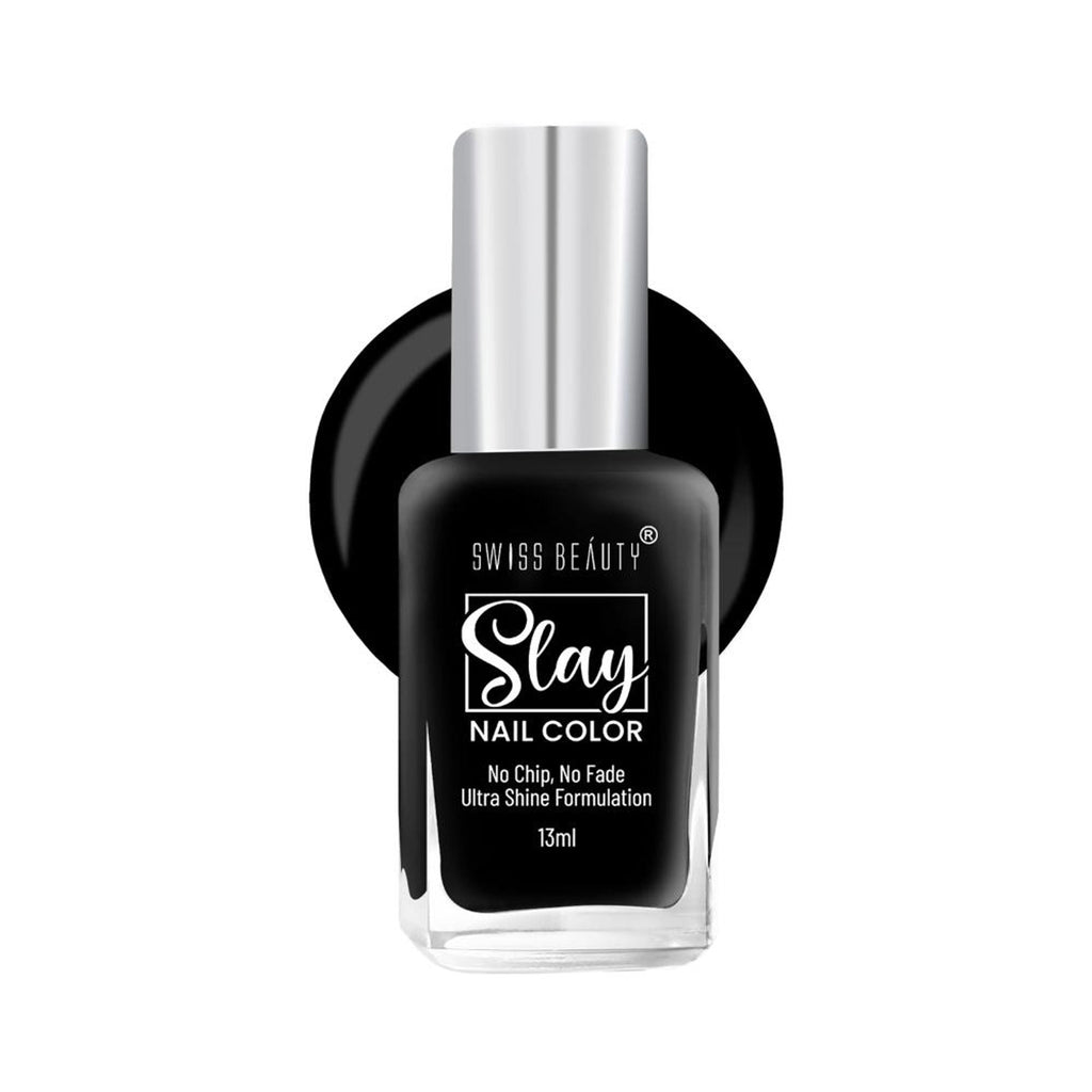 Swiss Beauty Slay Nail Color Ultra Shine Formulation - 22 Mid Night | Grocsy