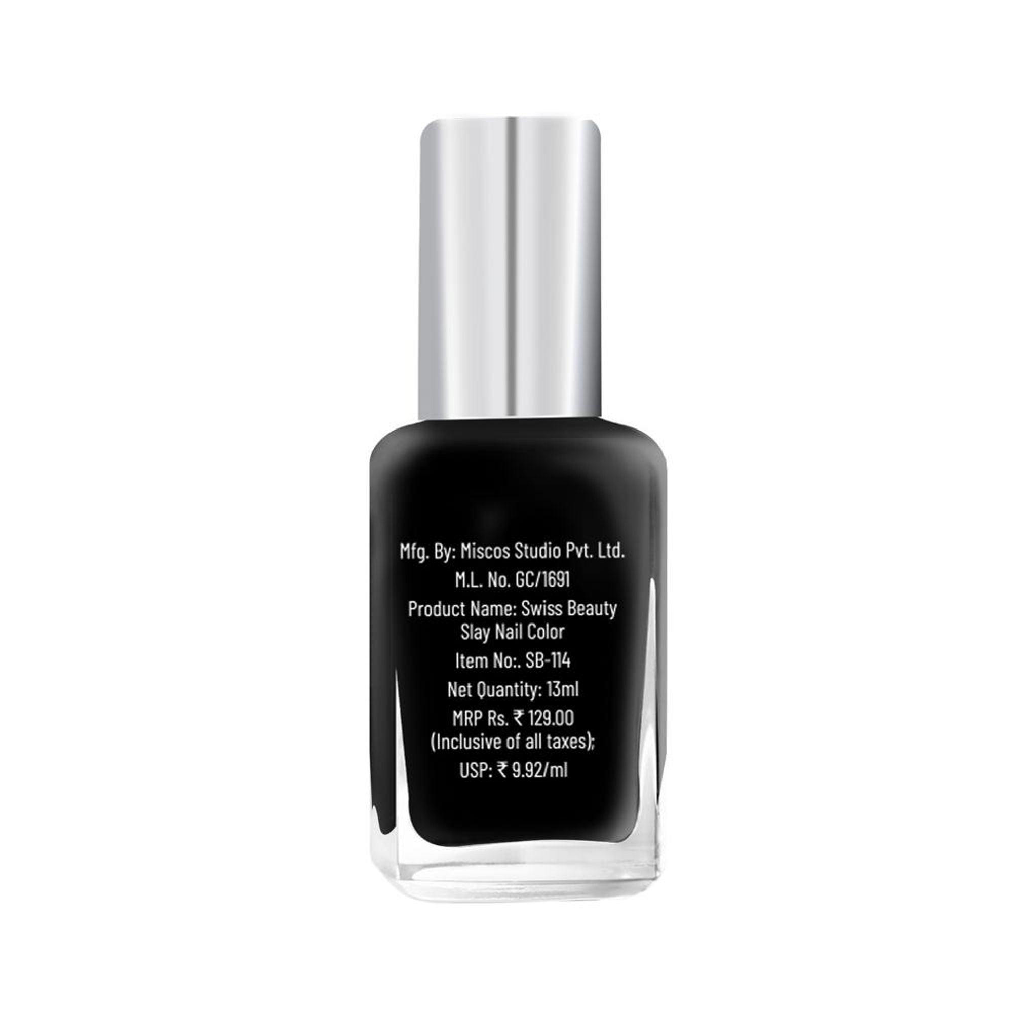 Swiss Beauty Slay Nail Color Ultra Shine Formulation - 22 Mid Night | Grocsy