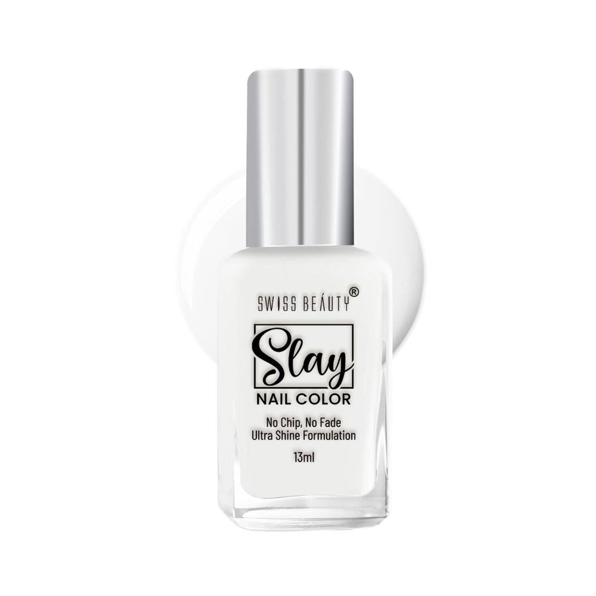 Swiss Beauty Slay Nail Color Ultra Shine Formulation - 23 Flat White | Grocsy