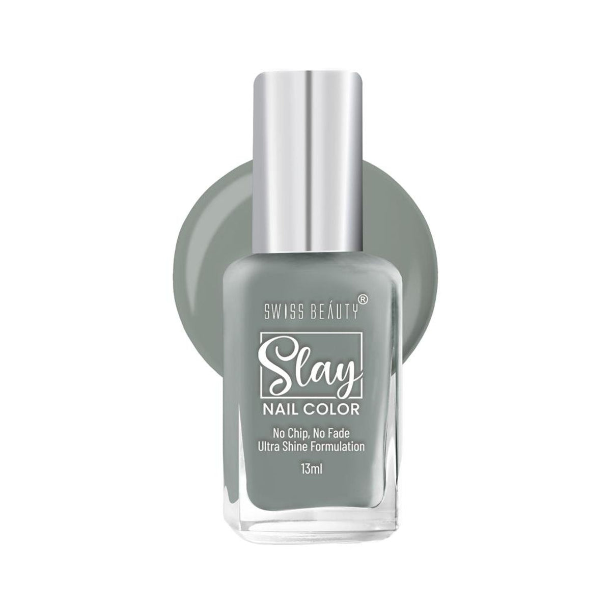 Swiss Beauty Slay Nail Color Ultra Shine Formulation - 26 Grey Stone | Grocsy