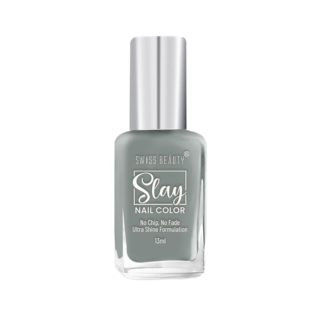 Swiss Beauty Slay Nail Color Ultra Shine Formulation - 26 Grey Stone | Grocsy