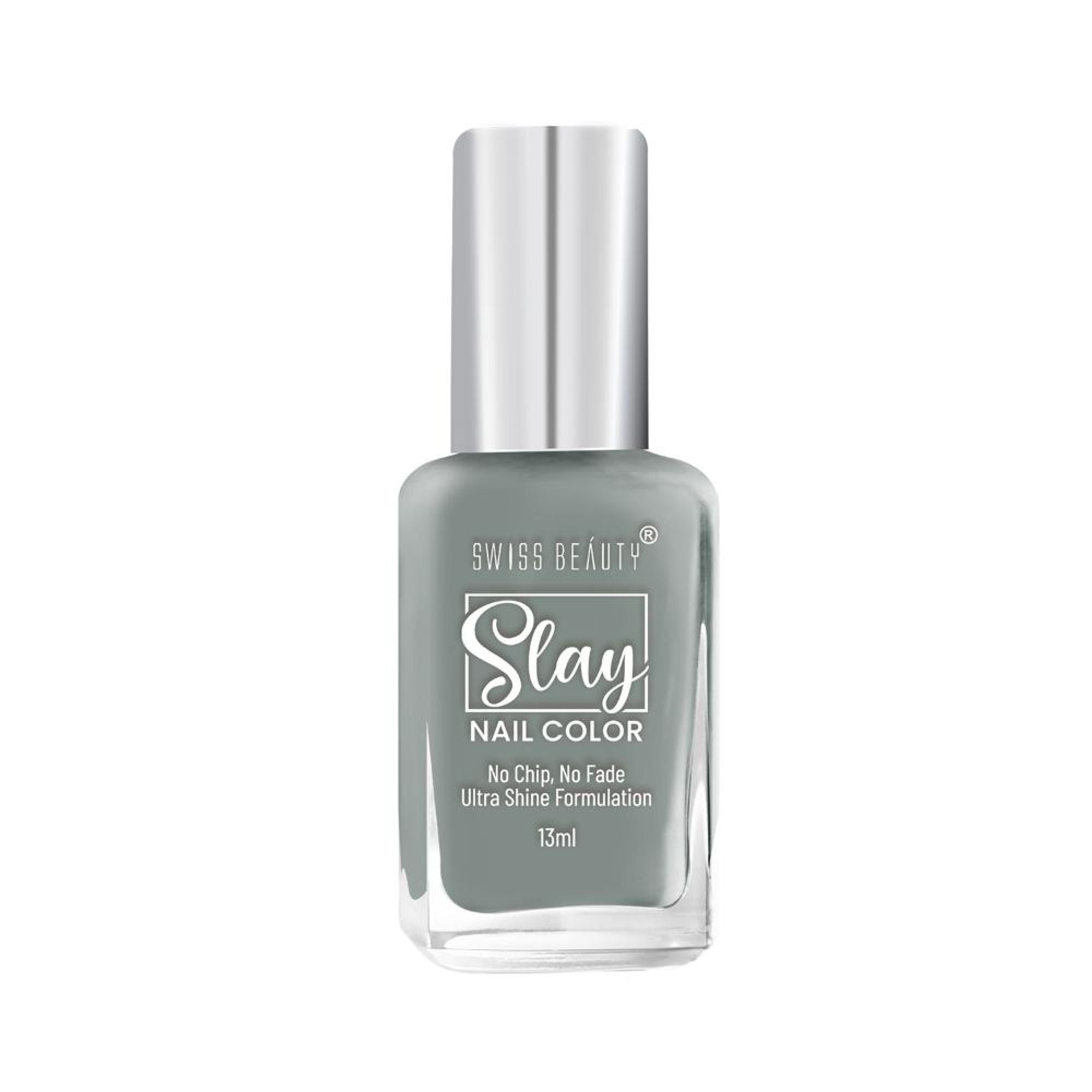 Swiss Beauty Slay Nail Color Ultra Shine Formulation - 26 Grey Stone | Grocsy