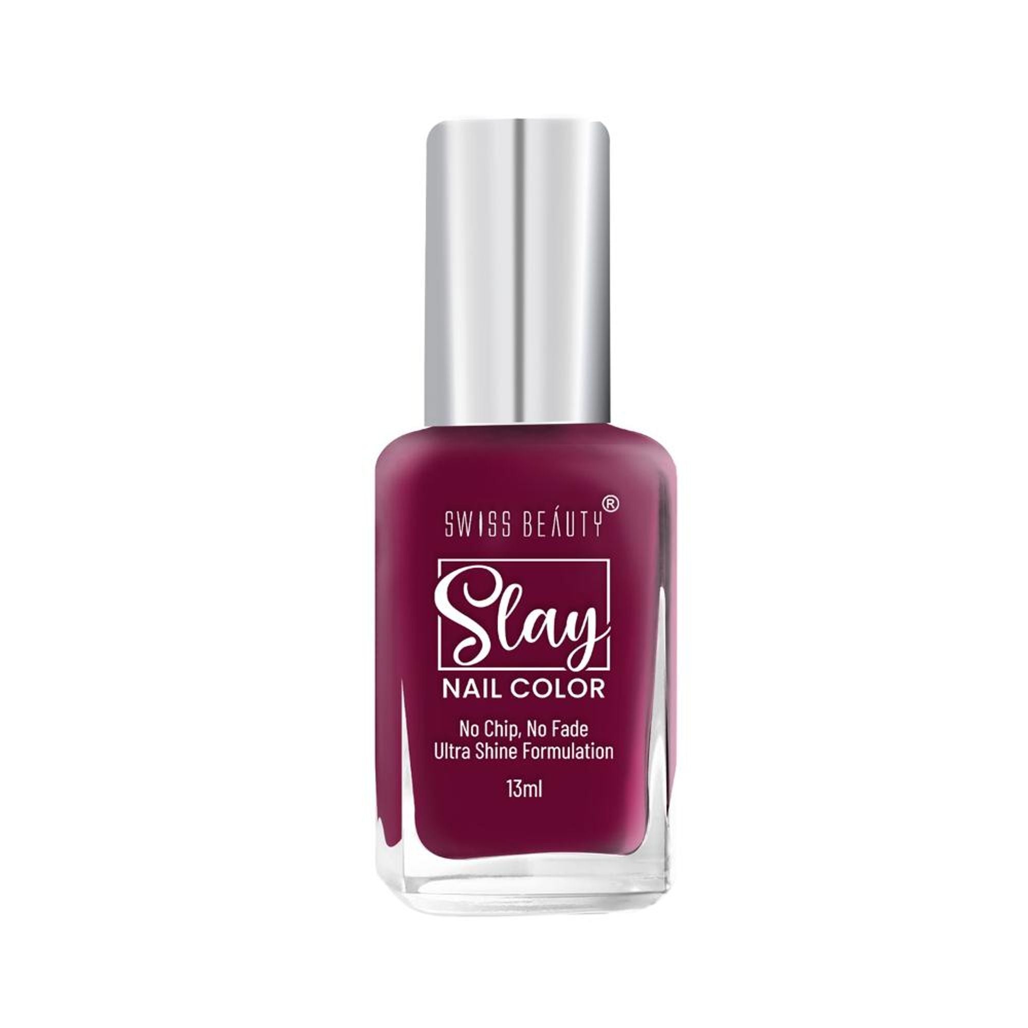 Swiss Beauty Slay Nail Color Ultra Shine Formulation - 32 Mulberry Maroon | Grocsy