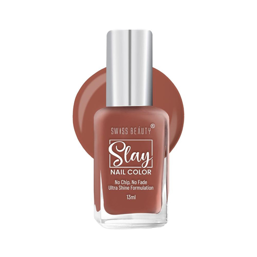 Swiss Beauty Slay Nail Color Ultra Shine Formulation - 33 Rose Wood | Grocsy